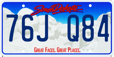 SD license plate 76JQ84