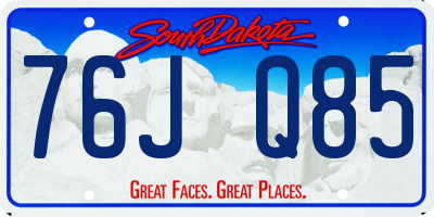 SD license plate 76JQ85
