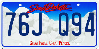 SD license plate 76JQ94