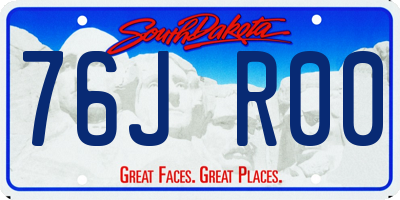 SD license plate 76JR00