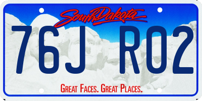 SD license plate 76JR02