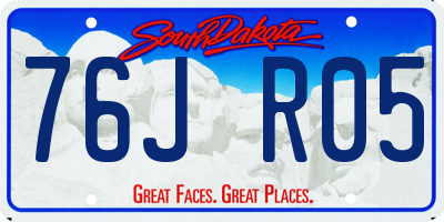SD license plate 76JR05