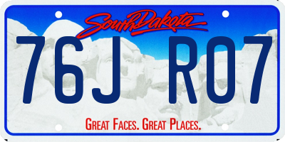 SD license plate 76JR07