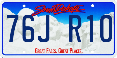 SD license plate 76JR10