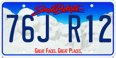 SD license plate 76JR12