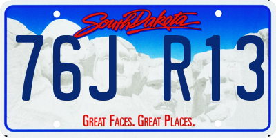 SD license plate 76JR13