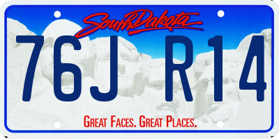 SD license plate 76JR14