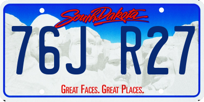 SD license plate 76JR27