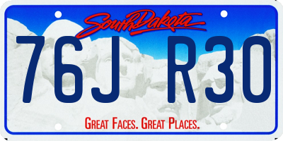 SD license plate 76JR30