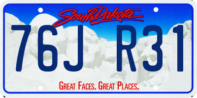 SD license plate 76JR31