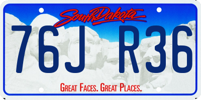 SD license plate 76JR36