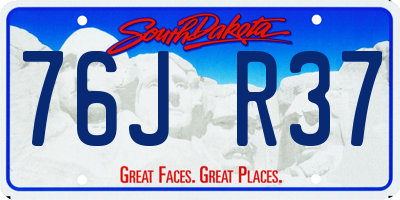SD license plate 76JR37