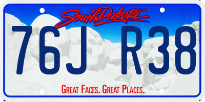 SD license plate 76JR38
