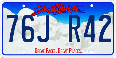 SD license plate 76JR42