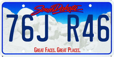SD license plate 76JR46