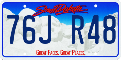 SD license plate 76JR48