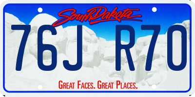 SD license plate 76JR70