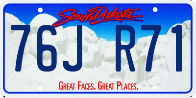 SD license plate 76JR71