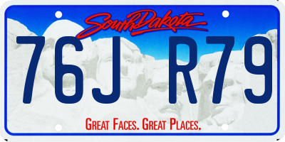 SD license plate 76JR79