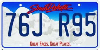SD license plate 76JR95