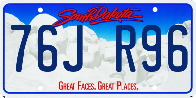 SD license plate 76JR96