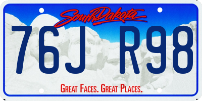 SD license plate 76JR98