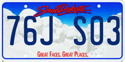 SD license plate 76JS03