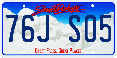 SD license plate 76JS05