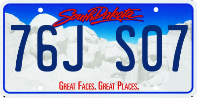 SD license plate 76JS07