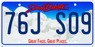 SD license plate 76JS09