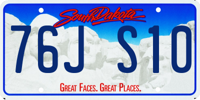 SD license plate 76JS10