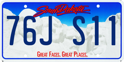 SD license plate 76JS11