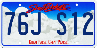 SD license plate 76JS12