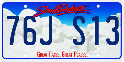 SD license plate 76JS13