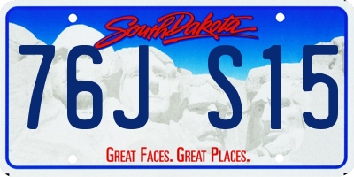 SD license plate 76JS15