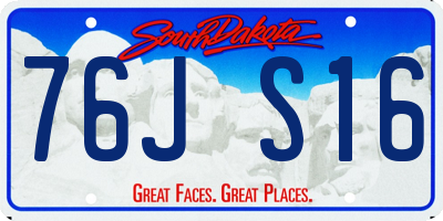 SD license plate 76JS16