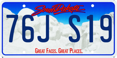 SD license plate 76JS19