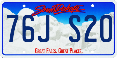 SD license plate 76JS20