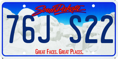 SD license plate 76JS22