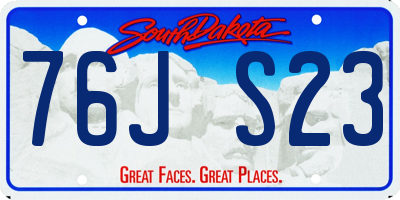 SD license plate 76JS23