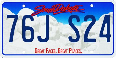 SD license plate 76JS24