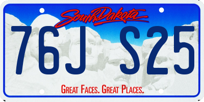 SD license plate 76JS25
