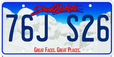 SD license plate 76JS26