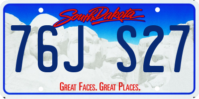 SD license plate 76JS27