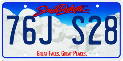 SD license plate 76JS28