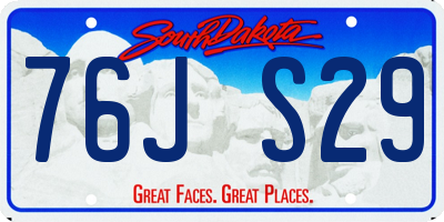 SD license plate 76JS29