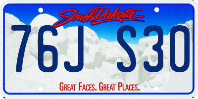 SD license plate 76JS30