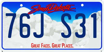 SD license plate 76JS31