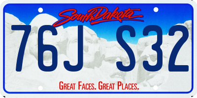 SD license plate 76JS32