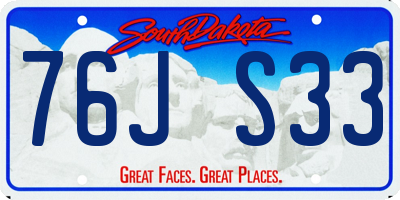 SD license plate 76JS33